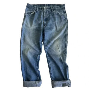 Vintage Rustler Jeans Men's 38x32 Blue Classic Straight 100% Soft Cotton Faded